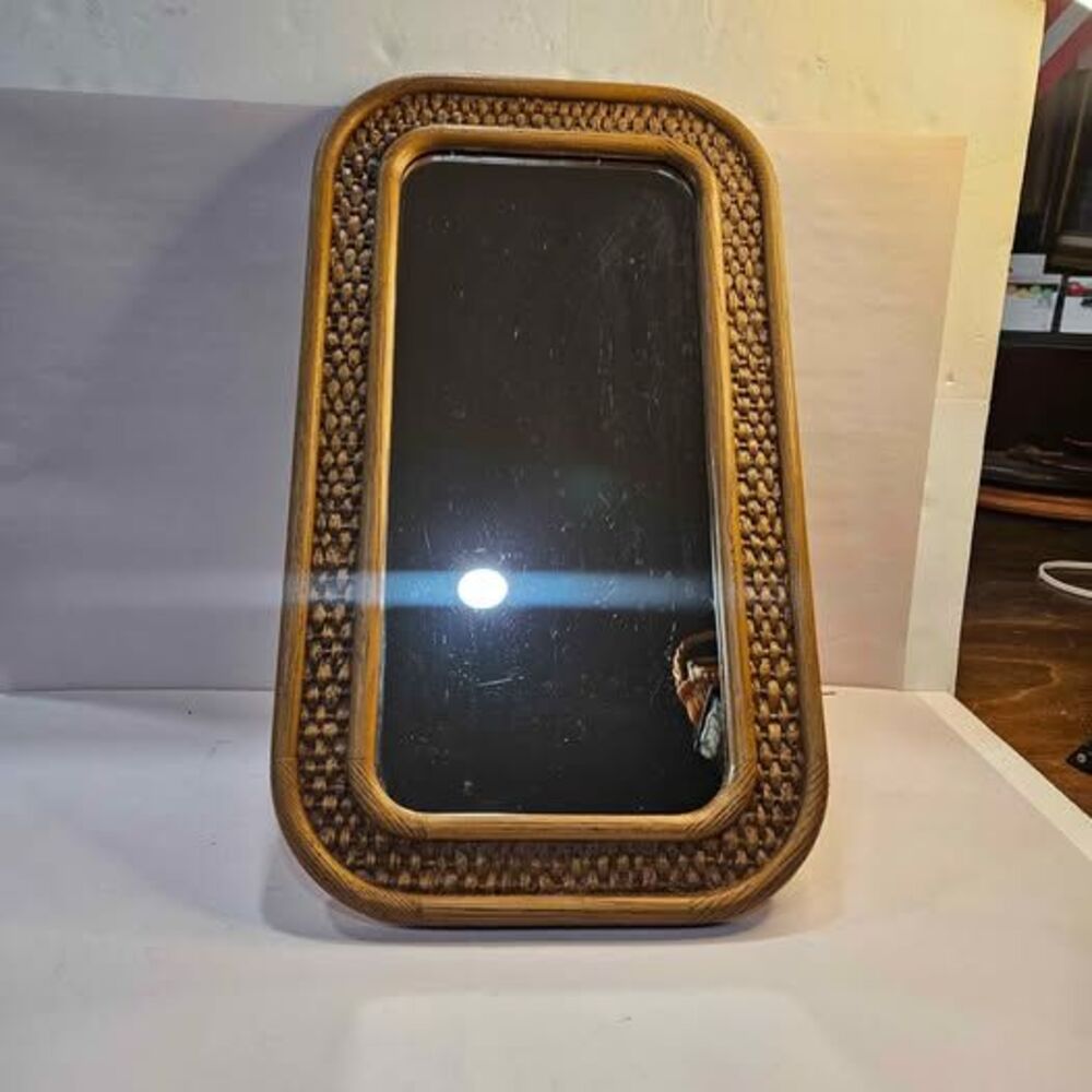 Vintage Woven Frame Wall Mirror